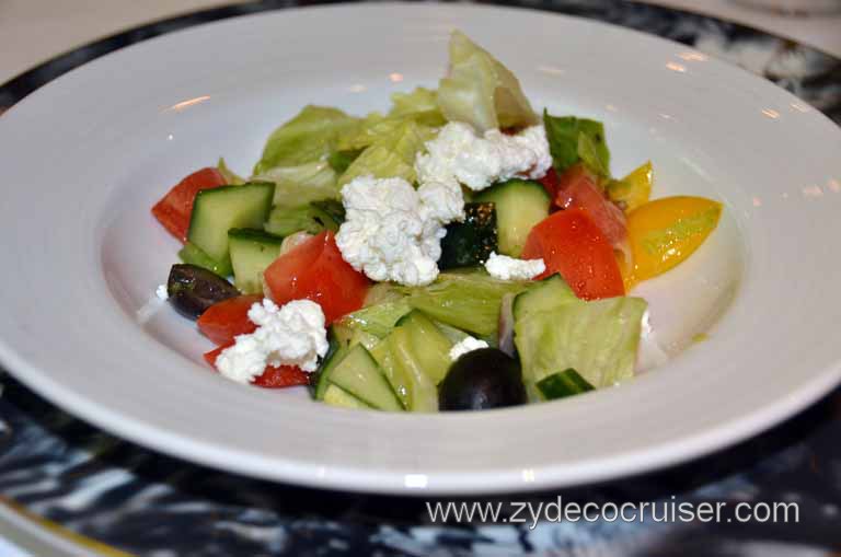054: Carnival Magic, Main Dining Room Menus and Food Pictures, Dinner, Greek Farmer Salad