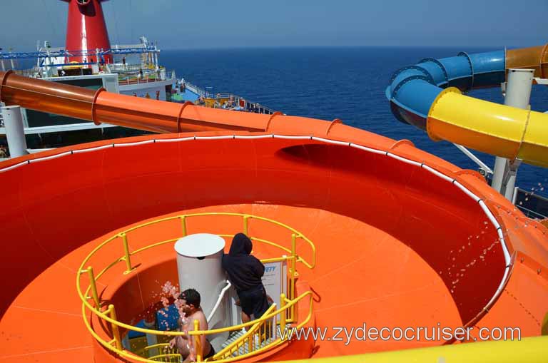 068: Carnival Magic, Mediterranean Cruise, Sea Day 2, Waterworks, Drainpipe Slide