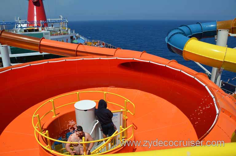 072: Carnival Magic, Mediterranean Cruise, Sea Day 2, Waterworks, Drainpipe Slide