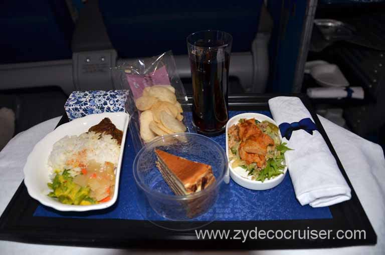 121: Carnival Magic, AMS-DFW, KLM, Business Class, Food