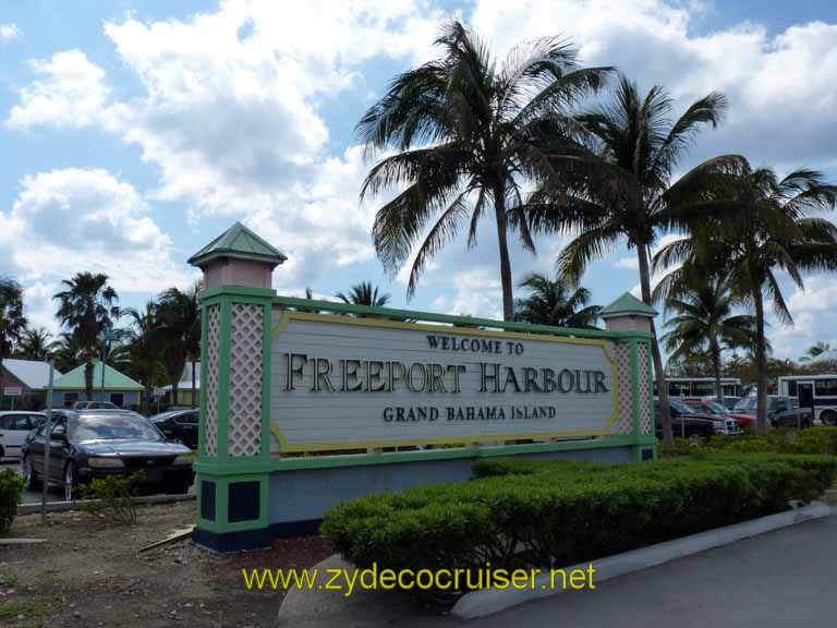 264: Carnival Sensation, Freeport, Bahamas, Welcome to Freeport Harbor sign
