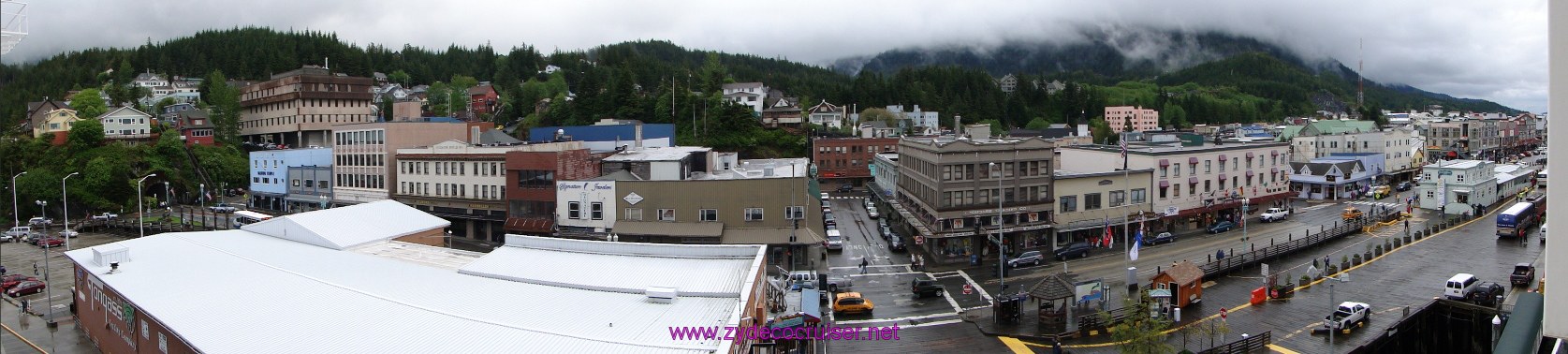 085: Carnival Spirit, Alaska, Ketchikan, Panoramic view of Ketchikan from our balcony - Carnival Spirit