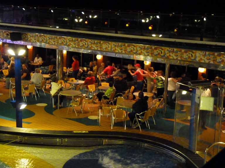 059: Carnival Spirit, Hawaii Cruise, Sea Day 5 - Dance Party Under the Stars - Conga Line