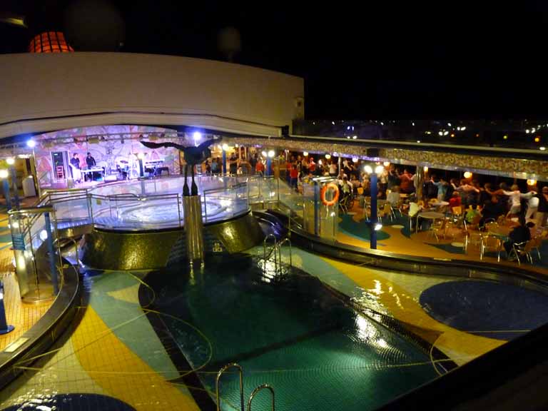 061: Carnival Spirit, Hawaii Cruise, Sea Day 5 - Dance Party Under the Stars - Conga Line