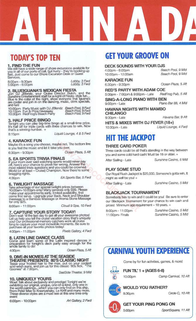 Carnival Sunshine Fun Times, Day 6, Page 2, Cozumel