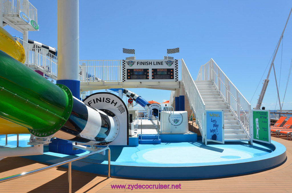 093: Carnival Sunshine Cruise, Barcelona, Embarkation, Waterslide finish and Entrance, 