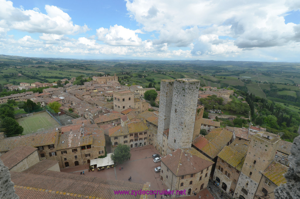 156: Carnival Sunshine Cruise, Livorno, San Gimignano, View from the top of Torre Grosso, the Bell Tower, 