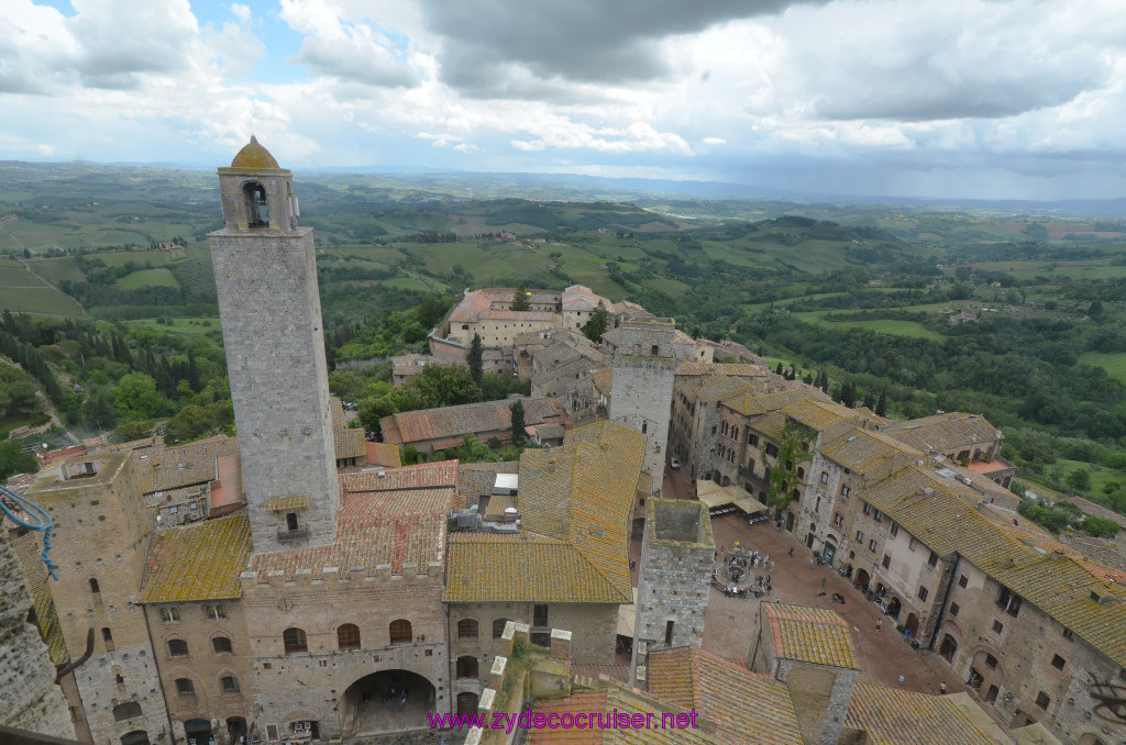 158: Carnival Sunshine Cruise, Livorno, San Gimignano, View from the top of Torre Grosso, the Bell Tower, 