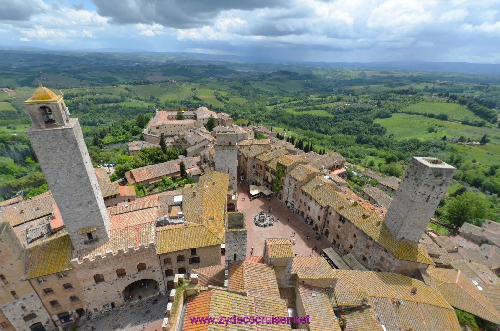182: Carnival Sunshine Cruise, Livorno, San Gimignano, View from the top of Torre Grosso, the Bell Tower, 