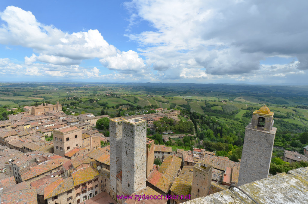 192: Carnival Sunshine Cruise, Livorno, San Gimignano, View from the top of Torre Grosso, the Bell Tower, 