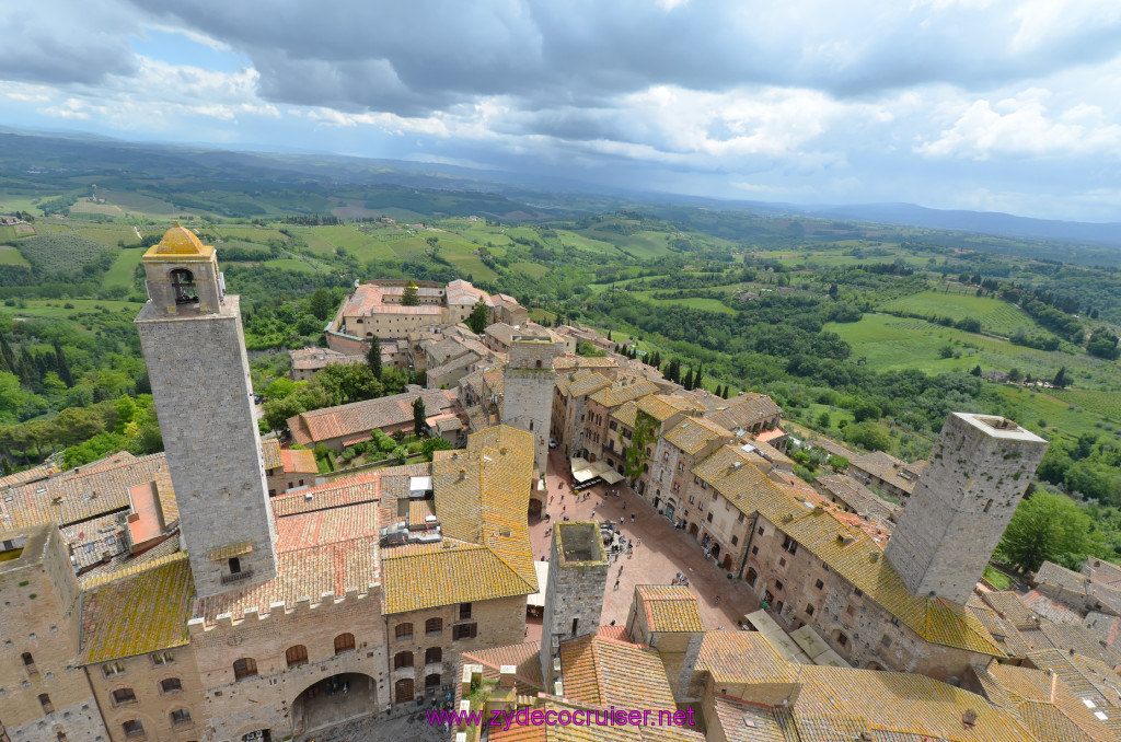 193: Carnival Sunshine Cruise, Livorno, San Gimignano, View from the top of Torre Grosso, the Bell Tower, 