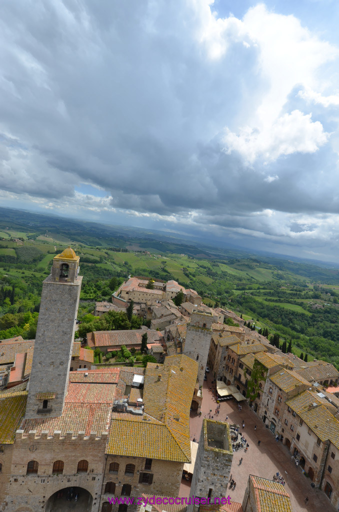 194: Carnival Sunshine Cruise, Livorno, San Gimignano, View from the top of Torre Grosso, the Bell Tower, 