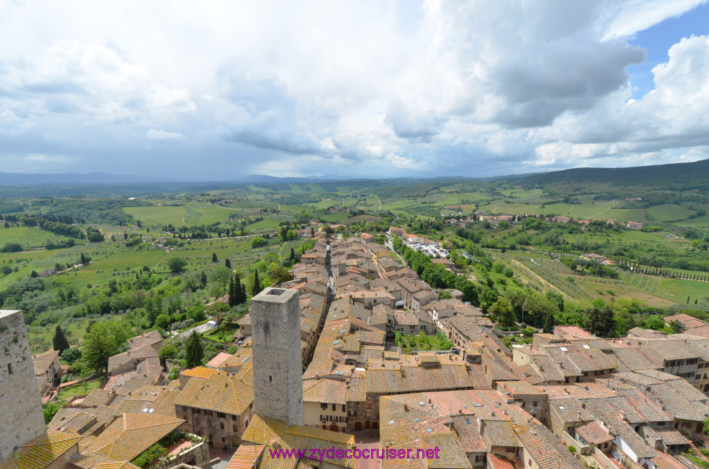 201: Carnival Sunshine Cruise, Livorno, San Gimignano, View from the top of Torre Grosso, the Bell Tower, 