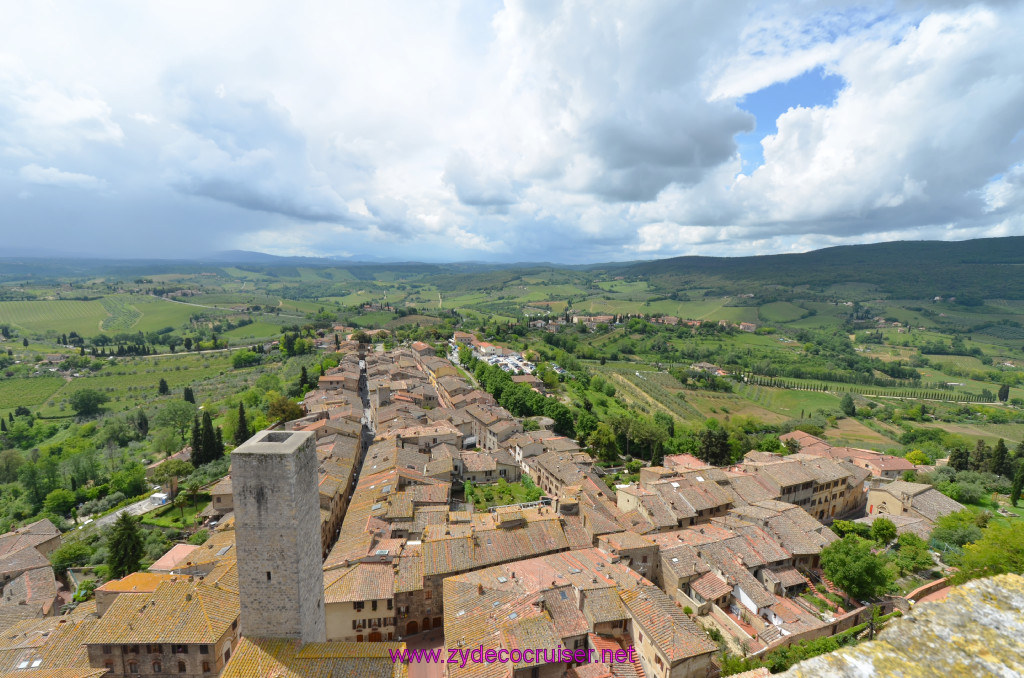 202: Carnival Sunshine Cruise, Livorno, San Gimignano, View from the top of Torre Grosso, the Bell Tower, 