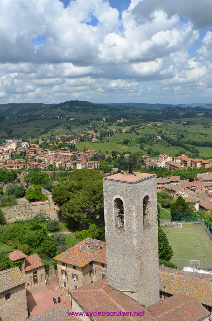 204: Carnival Sunshine Cruise, Livorno, San Gimignano, View from the top of Torre Grosso, the Bell Tower, 
