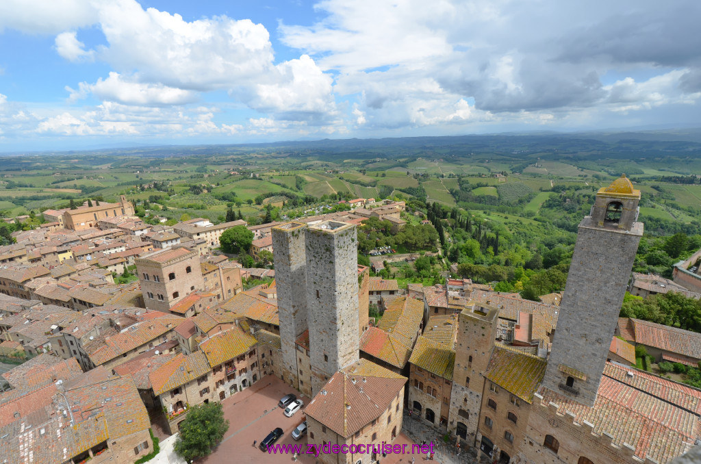 206: Carnival Sunshine Cruise, Livorno, San Gimignano, View from the top of Torre Grosso, the Bell Tower, 