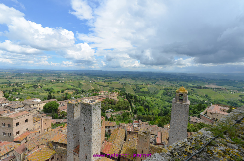 208: Carnival Sunshine Cruise, Livorno, San Gimignano, View from the top of Torre Grosso, the Bell Tower, 