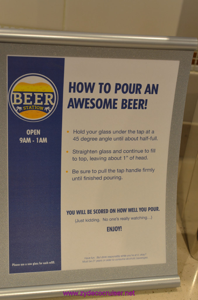 255: Carnival Sunshine Cruise, Civitavecchia, Beer Station, How to Pour an Awesome Beer, 
