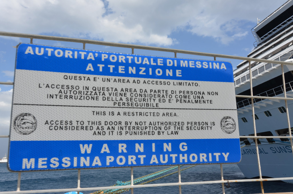 188: Carnival Sunshine Cruise, Messina, Warning Messina Port Authority, 