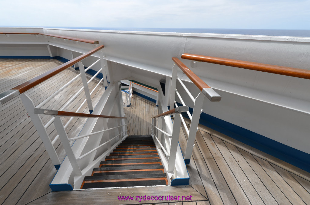108: Carnival Sunshine Cruise, Fun Day at Sea, Stairs to Deck 6 Forward Observation Area, 