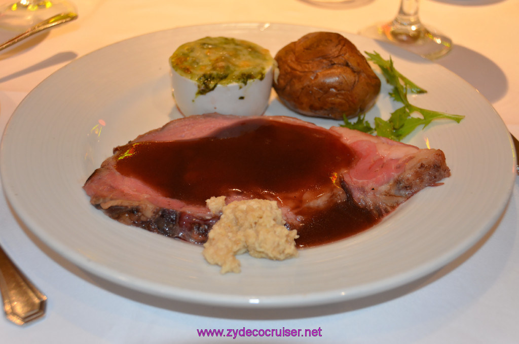 424: Carnival Sunshine Cruise, Mallorca, MDR Dinner, Tender Roasted Prime Rib of American Beef au jus, 
