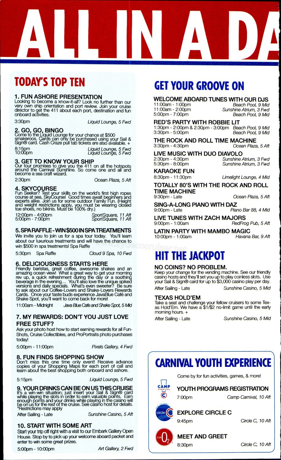 Carnival Sunshine Fun Times - Day 1 - Page 2