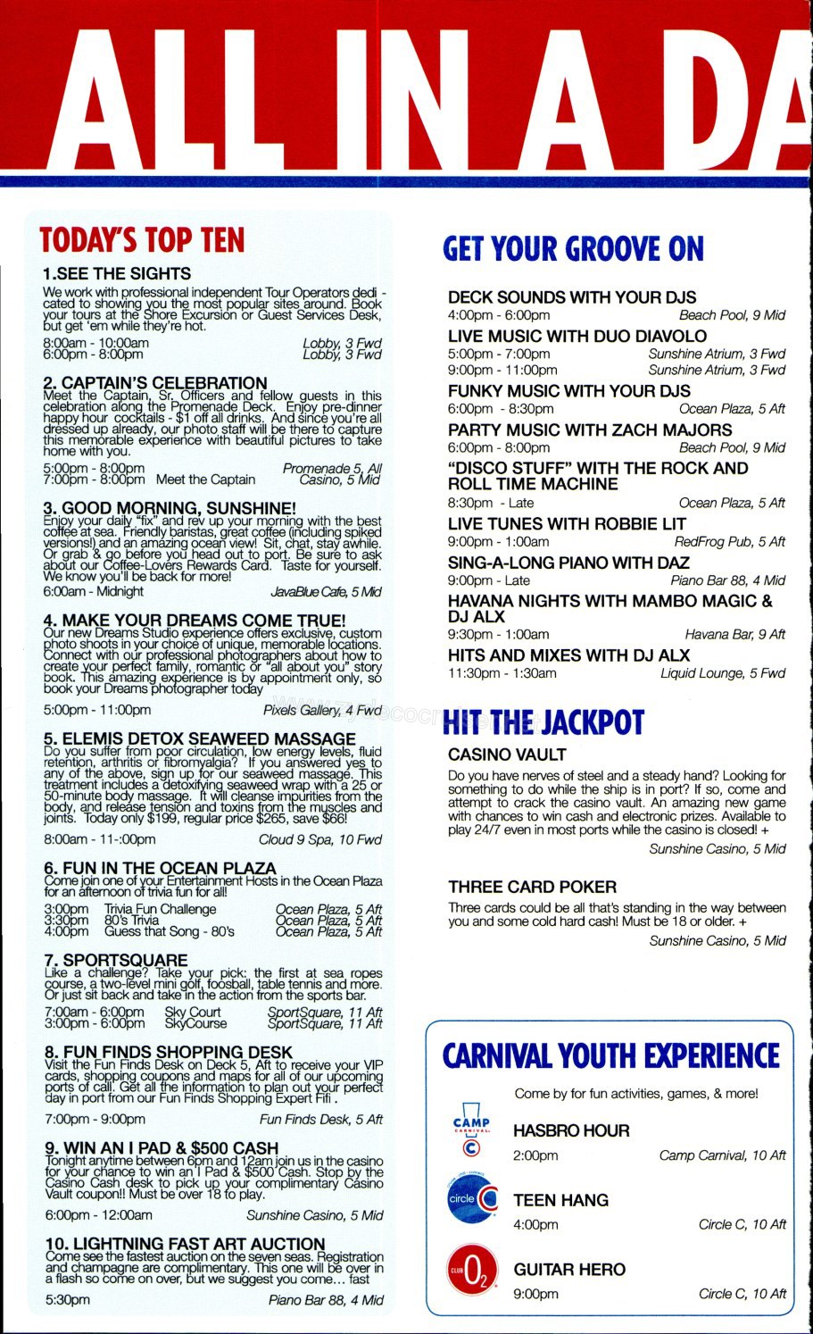 Carnival Sunshine Fun Times - Day 2 - Page 2