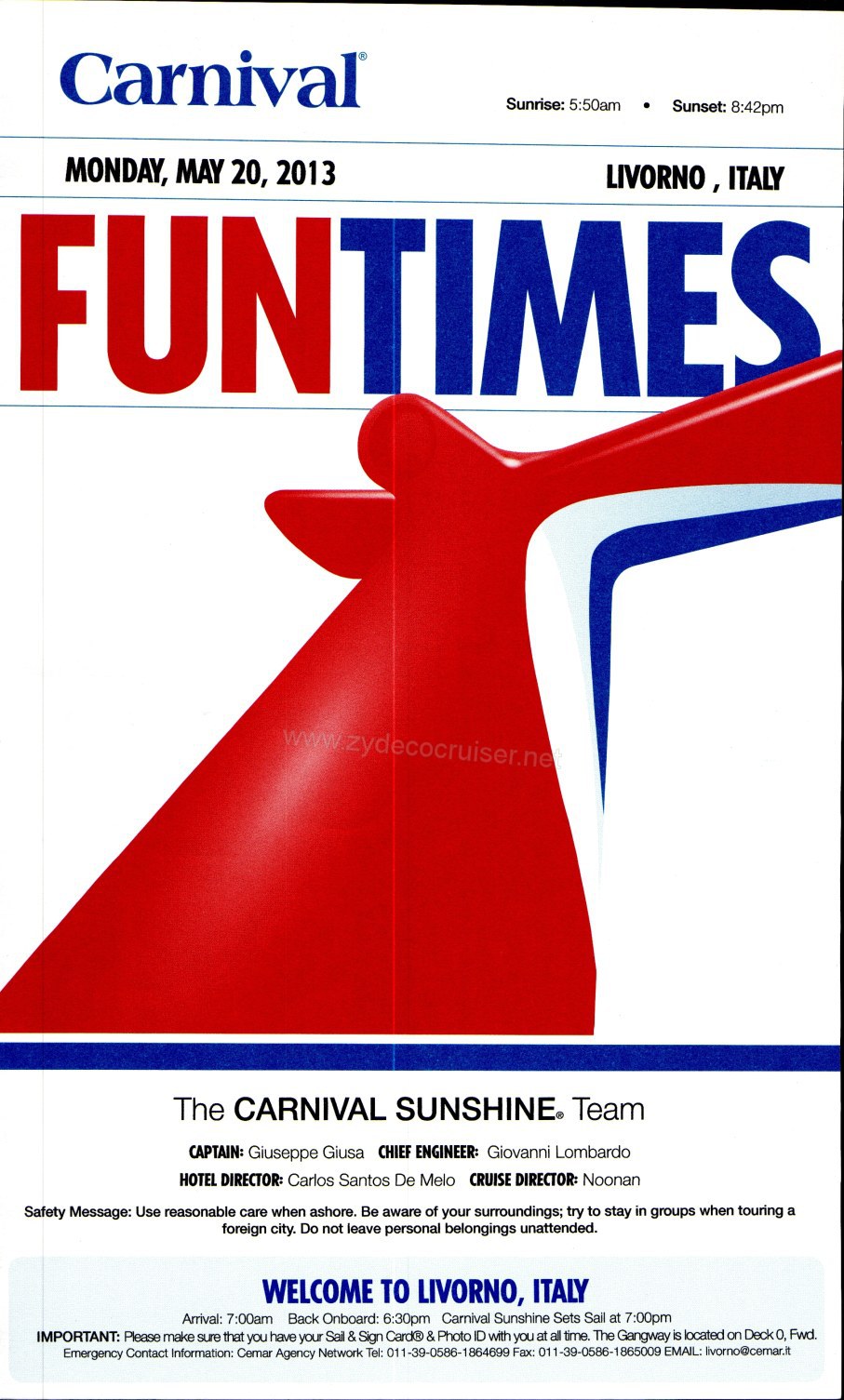 Carnival Sunshine Fun Times - Day 4 - Page 1