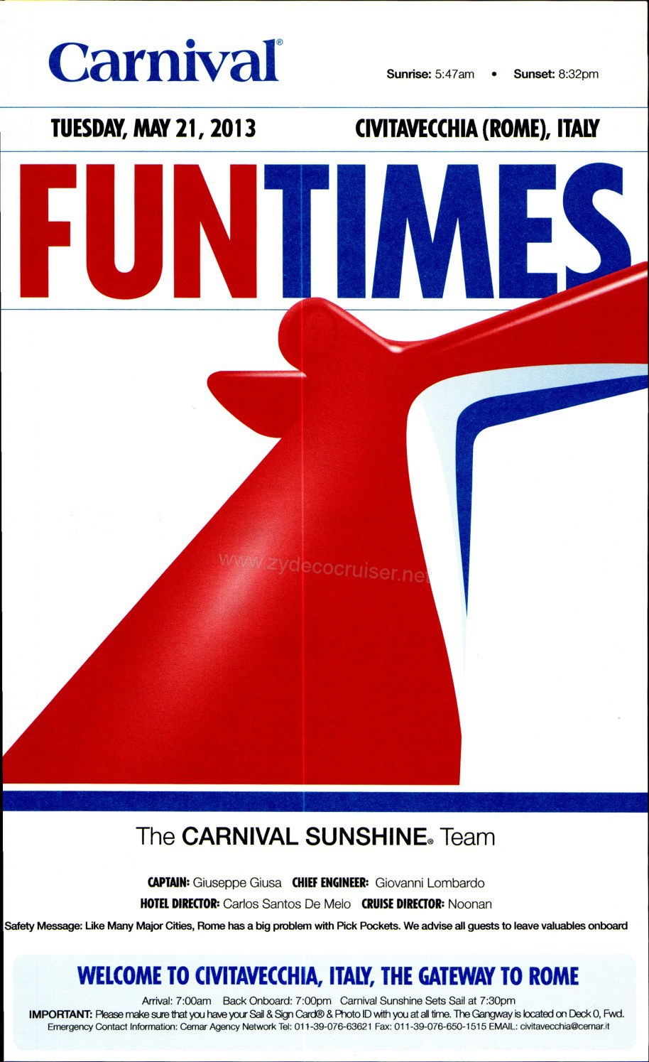 Carnival Sunshine Fun Times - Day 5 - Page 1