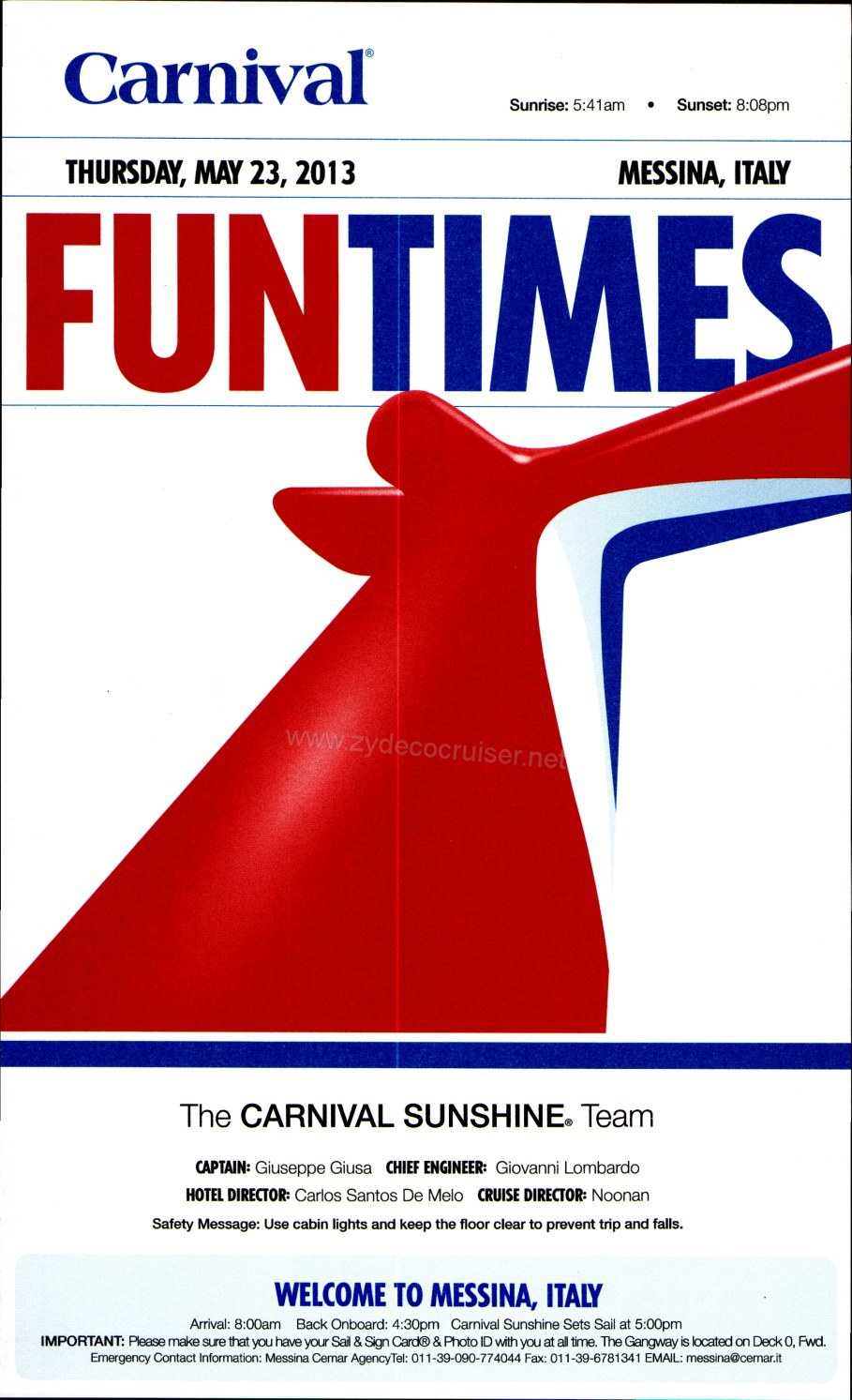 Carnival Sunshine Fun Times - Day 7 - Page 1