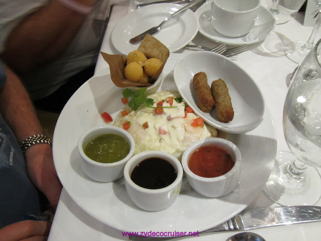 019: Carnival Cruise Seaday Brunch, Huevos Rancheros with a side of sausage,