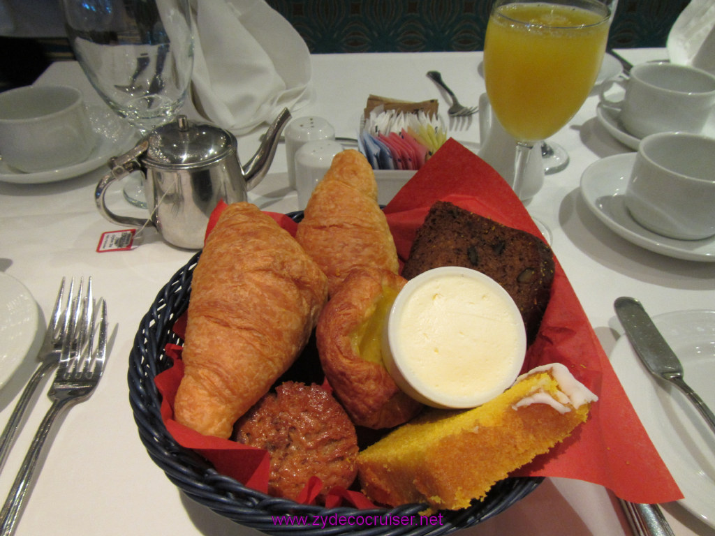 003: Carnival Sunshine Cruise, Nov 20, 2013, Sea Day 2, Seaday Brunch, Basket of Breakfast Breads (changes after about 11)
