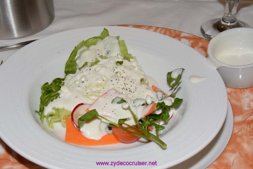 218: Carnival Sunshine Cruise, MDR Dinner 1, Heart of Iceberg Lettuce with Blue Cheese Dressing, 