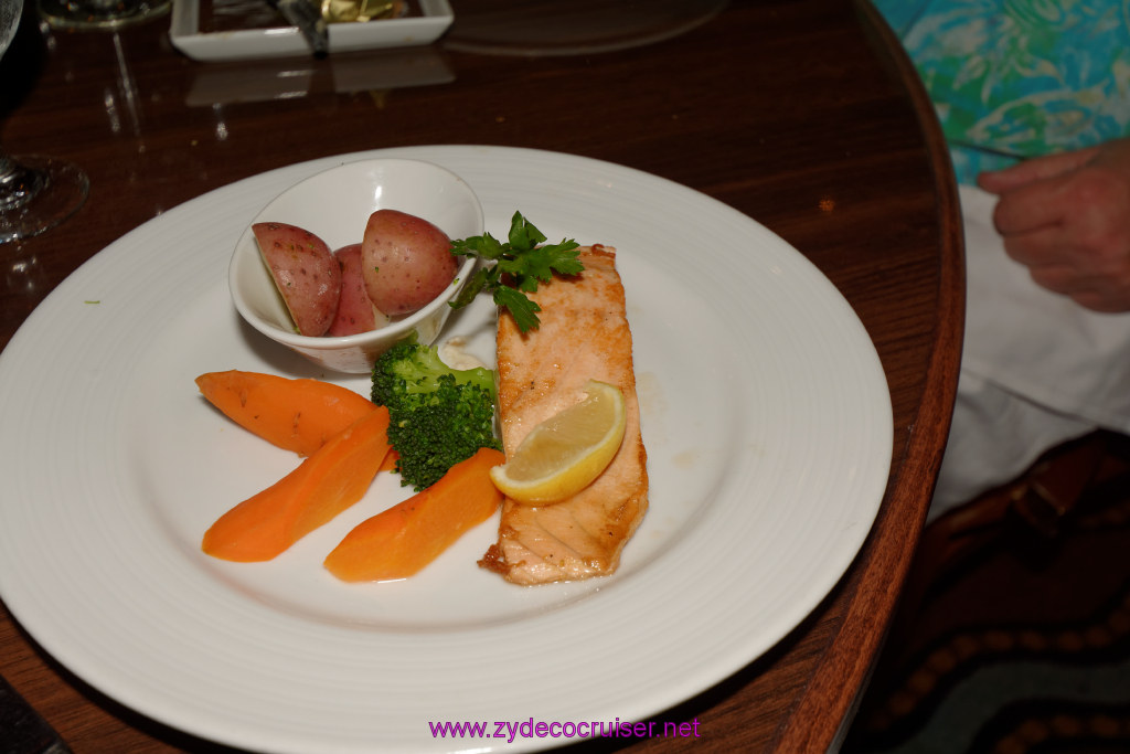 143: Carnival Triumph Journeys Cruise, Embarkation, MDR Dinner, Salmon Fillet