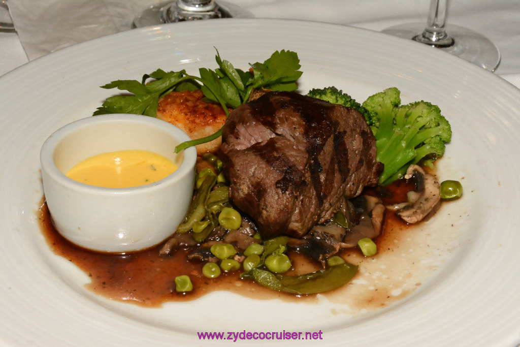 160: Carnival Triumph Journeys Cruise, Sea Day 3, MDR Dinner, Captain's Gala Dinner, Tournedos of Beef Tenderloin, 