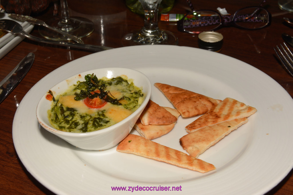 287: Carnival Triumph Oct 24th Journeys Cruise, Bonaire, MDR Dinner, Spinach and Artichoke Dip, 