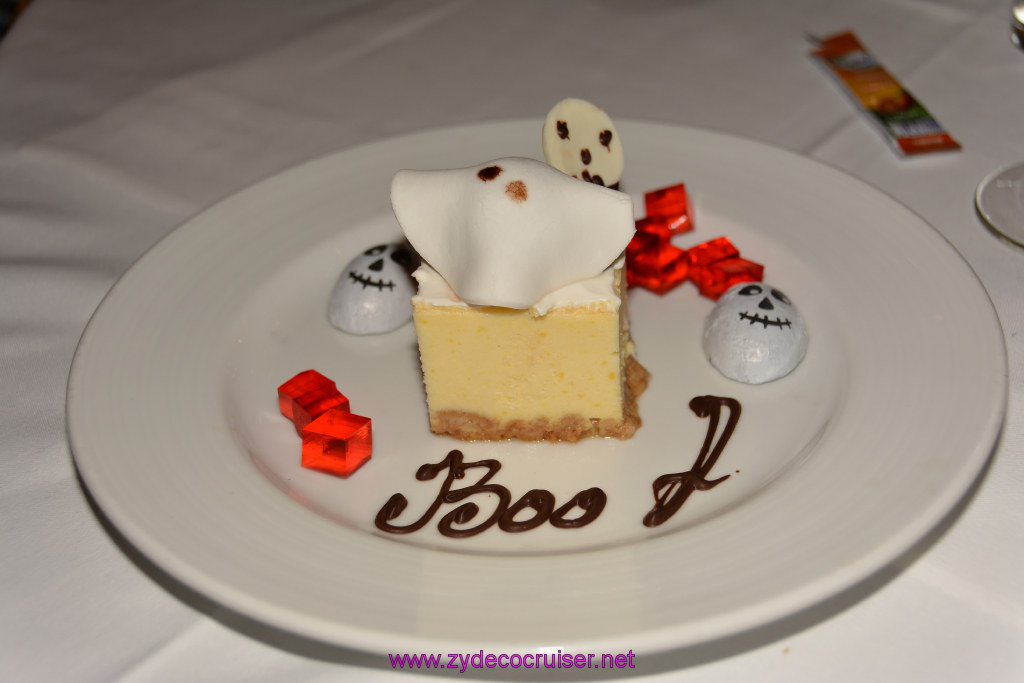163: Carnival Triumph Journeys Cruise, Sea Day 4, Halloween and Elegant Night, MDR Dinner, Scary Cheesecake, 