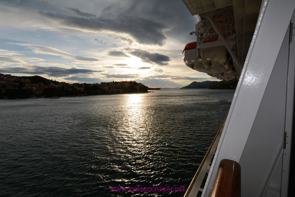 274: Carnival Vista Inaugural Voyage, Dubrovnik, Sunset from Cove Balcony