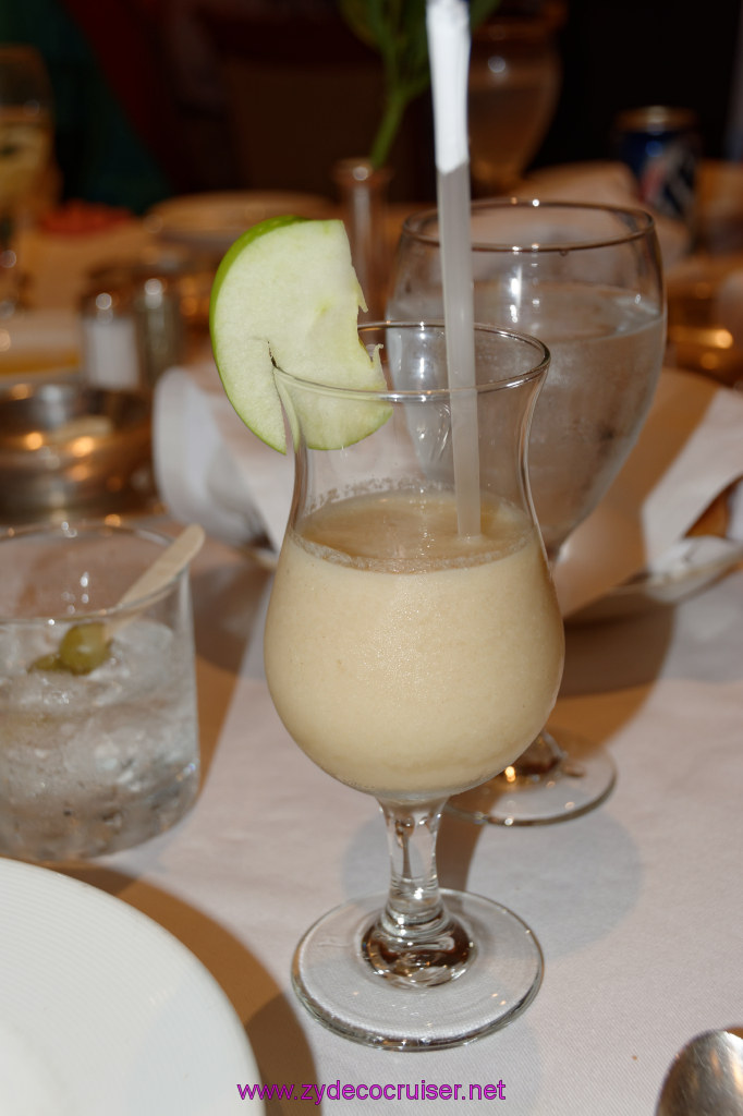 038: Emerald Princess Cruise, MDR Dinner, Chiller Granny Smith and Cider Soup in a glass, 