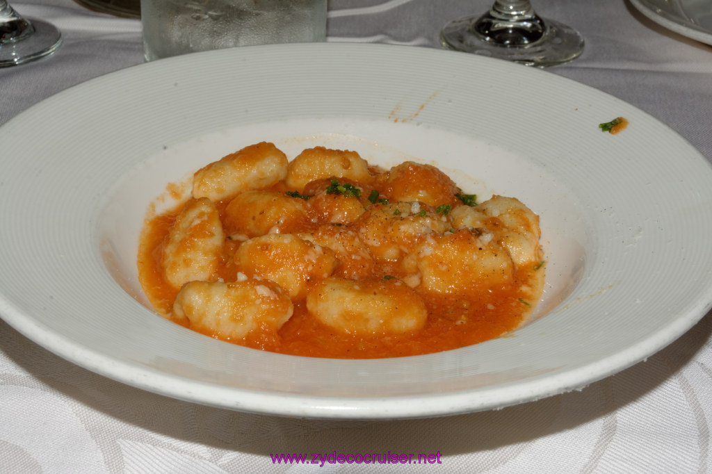 060: Emerald Princess Cruise, MDR Dinner, Potato Gnocchi in Provencale Tomato Sauce, 
