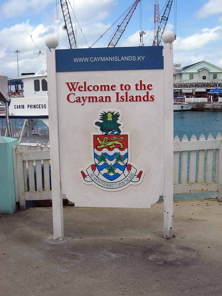 080: Carnival Freedom - Grand Cayman -Welcome to the Cayman Islands sign 