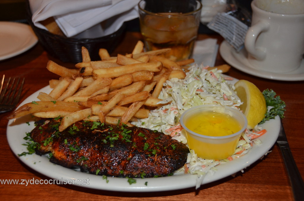328: Brophy Brothers Restaurant, Ventura, Blackened Sea Bass, Fries, and Cole Slaw