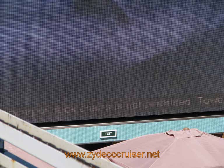 253: Carnival Splendor, South America Cruise, Buenos Aires, Saving of Deck Chairs is not Permitted