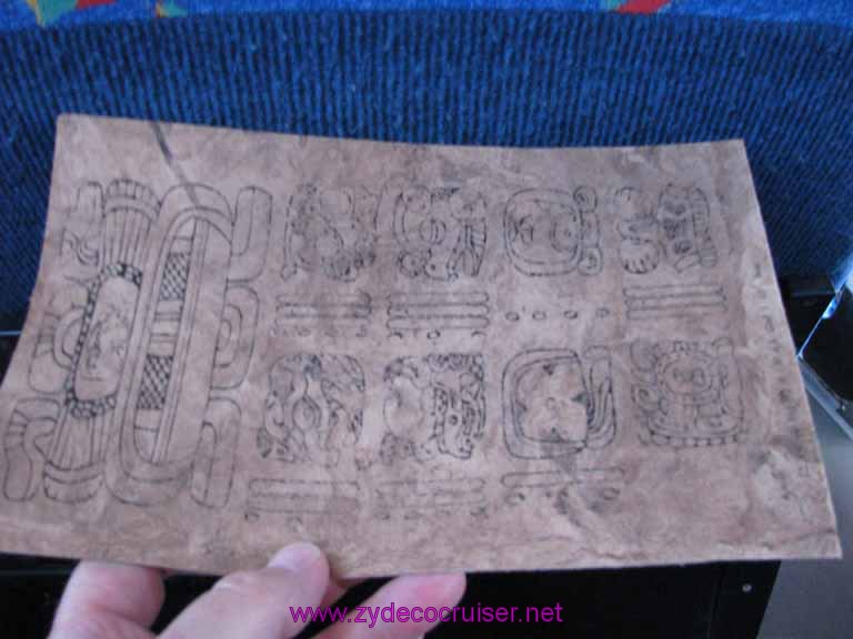 014: Carnival Fantasy, John Heald Bloggers Cruise 2, Progreso, Uxmal tour, Mayan Symbols - Get you name written in Mayan (for a price)