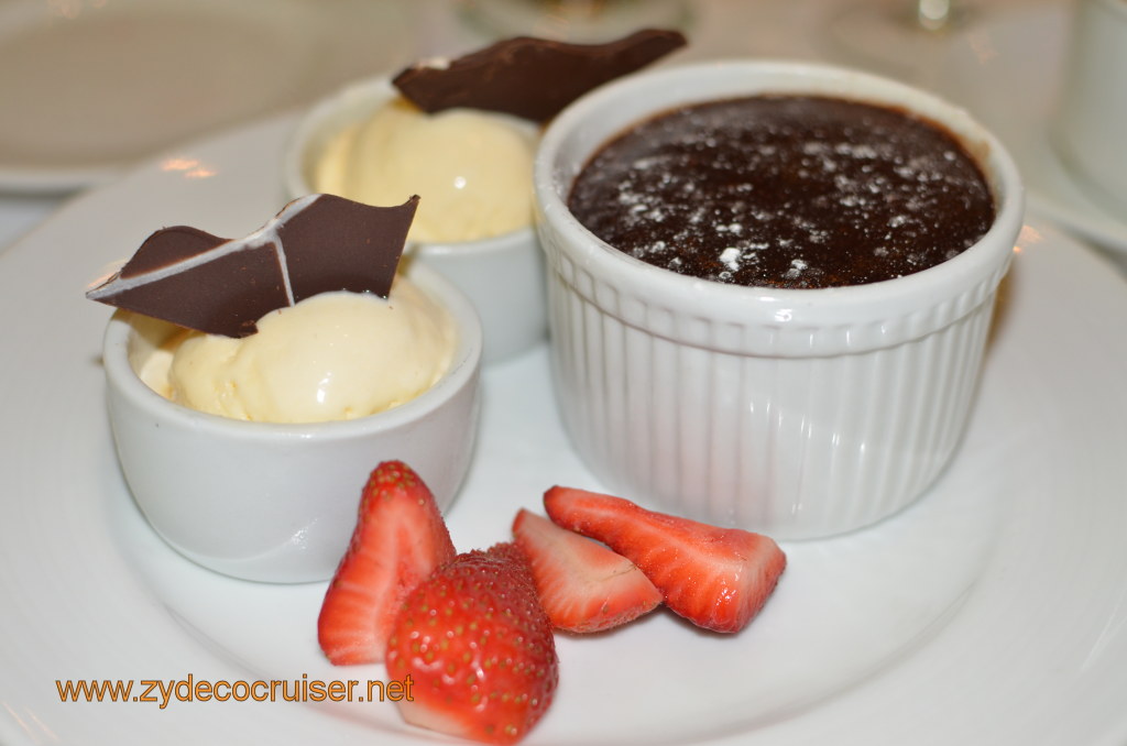 Warm Chocolate Melting Cake (and I asked for a few strawberries to dip - next time I might just get a fruit plate)