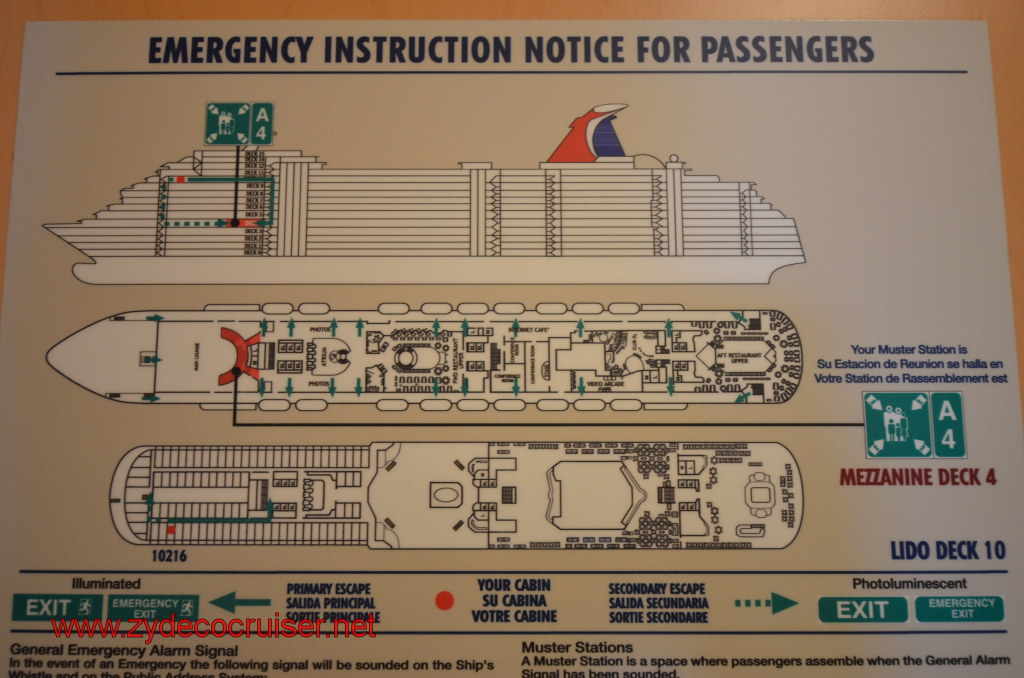 019: Carnival Magic, BC5, John Heald's Bloggers Cruise 5, Embarkation Day, Emergency Instruction Notice