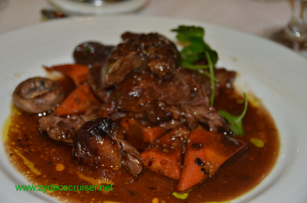 279: Carnival Magic, BC5, John Heald's Bloggers Cruise 5, Montego Bay, Jamaica, MDR Dinner, Braised Lamb Shank in Burgundy Sauce, 