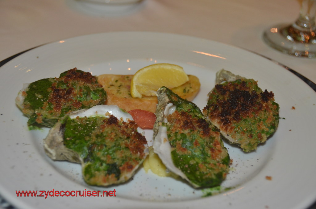 304: Carnival Magic, BC5, John Heald's Bloggers Cruise 5, Cozumel, MDR Dinner, Oysters Rockefeller (double order)