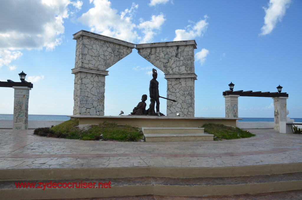 274: Carnival Magic, BC5, John Heald's Bloggers Cruise 5, Cozumel, Island Taxi Tour, Mestizo Monument, Monument of Two Cultures, 