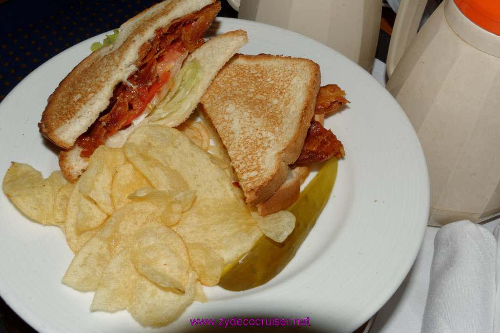 001: Carnival Breeze Cruise, Grand Cayman, Room Service BLT